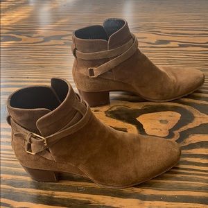 Saint Laurent suede fawn boots bought from Barneys